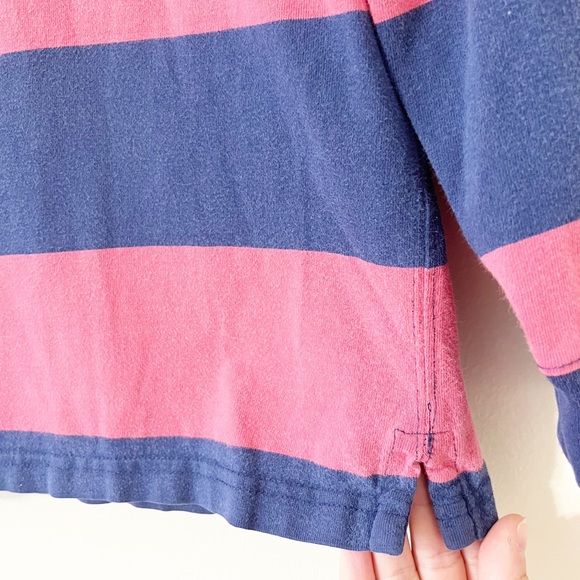 Polo by Ralph Lauren Vintage Pink Blue Colorblock Rugby Long Sleeve Shirt Size 5 - Picture 5 of 7